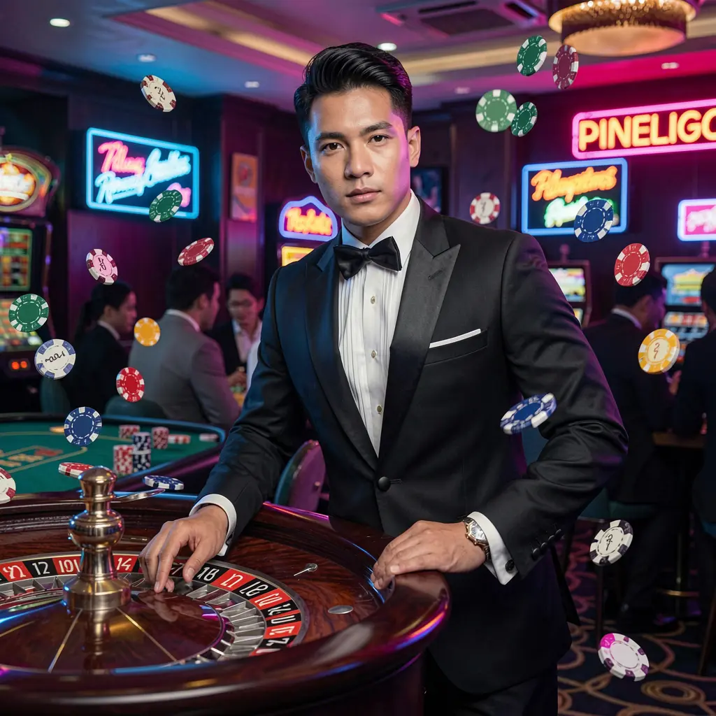 Q663 – Discover the excitement of live casino games in the Philippines Stylish live casino dealer at a roulette table surrounded by vibrant chips and neon lights showcasing the immersive Q663 casino experience for players in the Philippines